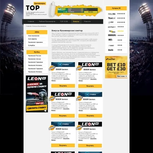 Фото Рейтинг-сайт букмекерских контор